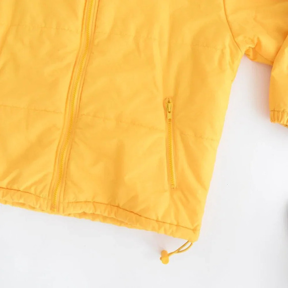 Vintage 90's Northern Getaway Northern Reflections Yellow Puffer Zip Up Jacket L - Picture 2 of 10